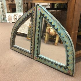 kh28 230 indian furniture hand painted arch mirror floral