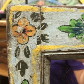 kh28 231 indian furniture hand painted slim mirror artwork