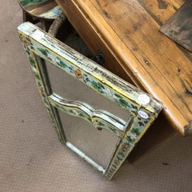 kh28 231 indian furniture hand painted slim mirror wooden