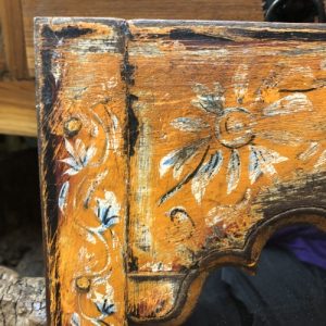 kh28 233 a indian furniture orange painted mirror artwork