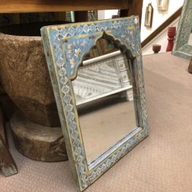 kh28 233 b indian furniture pale blue painted mirror cream