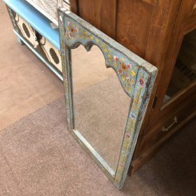 kh28 234 indian furniture blue framed mirror wooden