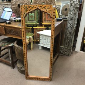 kh28 235 indian furniture slim orange painted mirror main