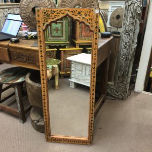 kh28 235 indian furniture slim orange painted mirror main