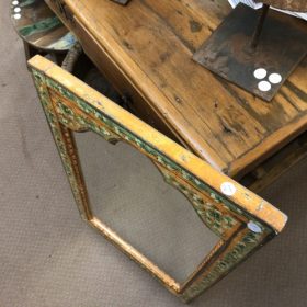 kh28 236 indian furniture orange and green mirror wooden