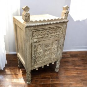 kh28 242 indian furniture unusual carved cabinet left