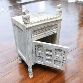 kh28 242 indian furniture unusual carved cabinet left open