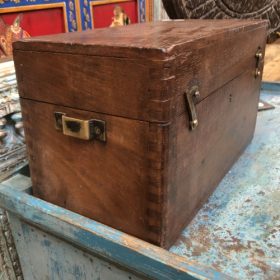 kh28 31 a indian accessory gift small old teak vintage box handle