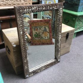 kh28 62 a indian furniture wooden foliate mirror portrait