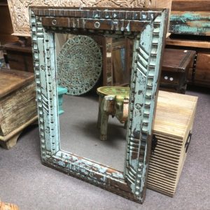 kh28 63 indian furniture multi carved wooden mirror portrait