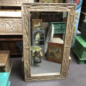kh28 m 23036 indian furniture wooden honeycomb mirror portrait