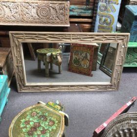 kh28 m 23036 indian furniture wooden honeycomb mirror front
