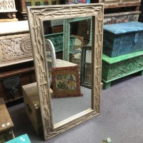 kh28 m 23036 indian furniture wooden honeycomb mirror left