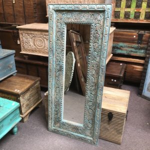 kh28 m 8017 indian furniture carved turquoise mirror main