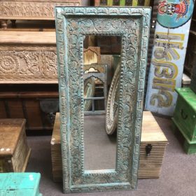 kh28 m 8017 indian furniture carved turquoise mirror front