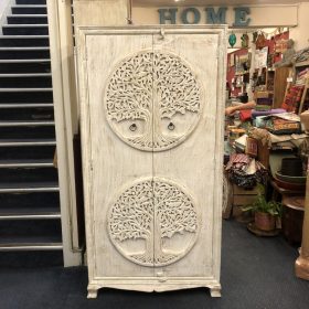 kh29 241 indian furniture 'tree of life' cabinet main