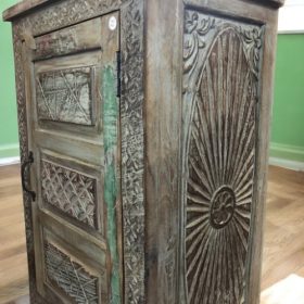 k83 2896 indian furniture small storage cabinet green