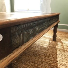 k83 4886 indian furniture darkwood coffee table carved
