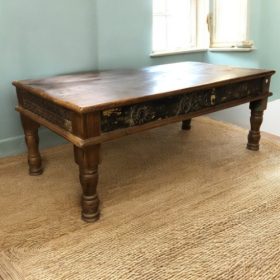 k83 4886 indian furniture darkwood coffee table aged
