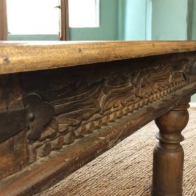 k83 4887 indian furniture wooden coffee table carved