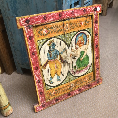 kh28 239 indian furniture hand painted window frame wooden