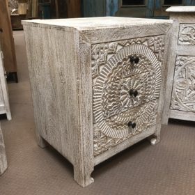 kh28 243 indian furniture whitewash bedside drawers left
