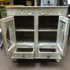 kh28 244 indian furniture mihrab glass cabinet open
