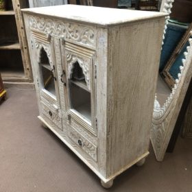 kh28 244 indian furniture mihrab glass cabinet sideboard