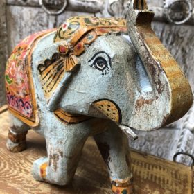 kh28 245 a indian accessory gift painted wooden elephants artwork