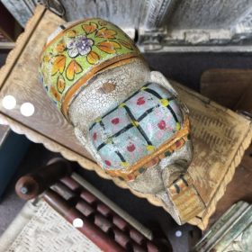 kh28 245 b indian accessory gift painted wooden elephants grey