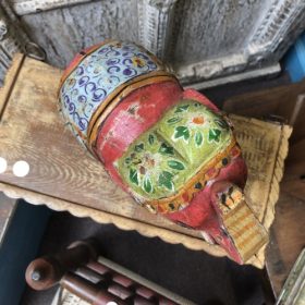 kh28 245 c indian accessory gift painted wooden elephants red