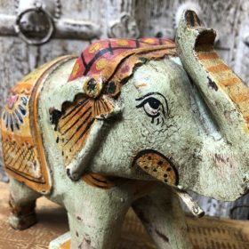 kh28 245 d indian accessory gift painted wooden elephants artwork