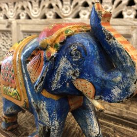 kh25 206 e indian accessory gift painted wooden elephants artwork