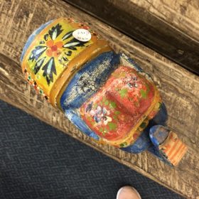 kh25 206 e indian accessory gift painted wooden elephants blue