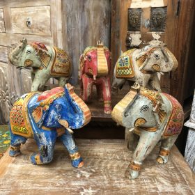kh28 245 indian accessory gift painted wooden elephants main