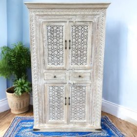 kh28 246 indian furniture floral jali cabinet front