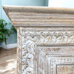 kh28 246 indian furniture floral jali cabinet carved