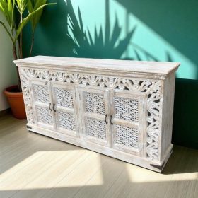 kh28 247 indian furniture floral jali sideboard wood