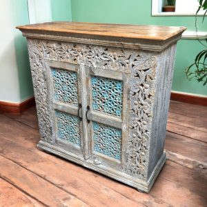 kh28 248 indian furniture small floral jali cabinet main