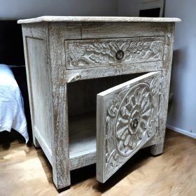 kh28 249 indian furniture whitewash bedside cabinets right main
