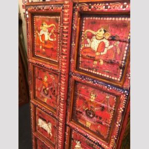 kh28 250 indian furniture hand painted red door artwork