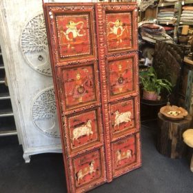 kh28 250 indian furniture hand painted red door wall