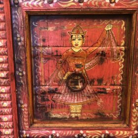 kh28 250 indian furniture hand painted red door close