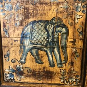 kh28 251 indian furniture orange hand painted door elephant