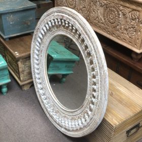 kh28 252 indian furniture circular spindle mirror wall