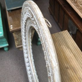 kh28 252 indian furniture circular spindle mirror mango