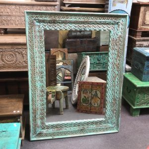 kh28 254 indian furniture large pale teal mirror ain