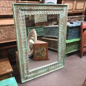kh28 254 indian furniture large pale teal mirror blue