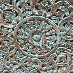 kh28 255 indian furniture circular carved wall panel intricate