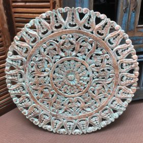 kh28 255 indian furniture circular carved wall panel front